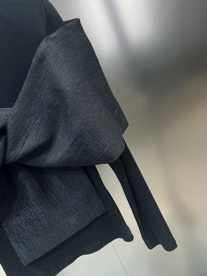 Herr T Shirt Monokrom Långärmad Blandning av Bomull och Polyester-6