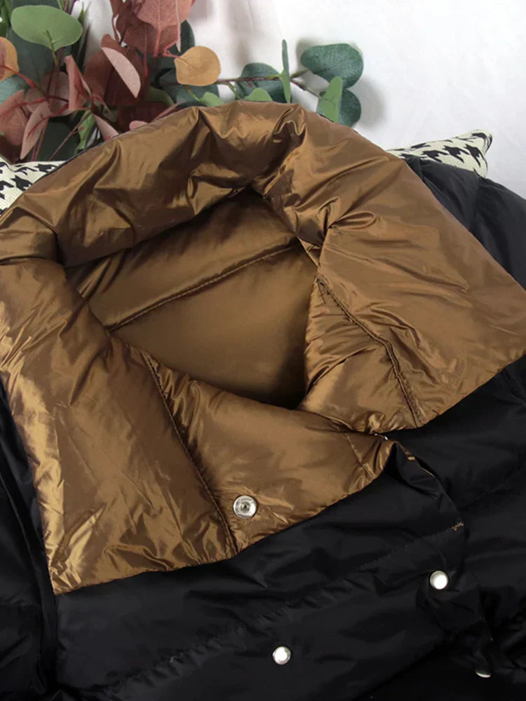 Lång Kappa för Damer i Mönstrad Ullmix – Tidlös Design med Praktiska Fickor, Perfekt för Höst och Vinter 2