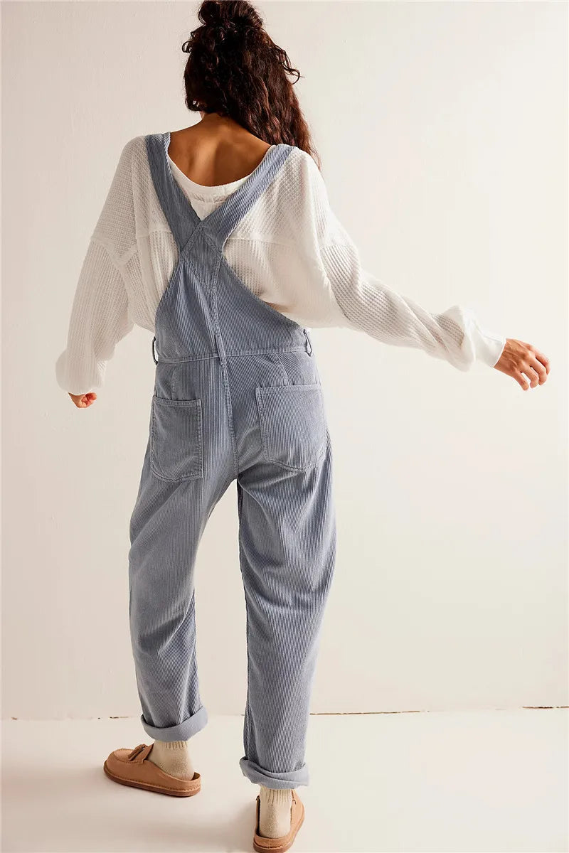 Dam Overalls Loose Fit Kordstrick Denim-4