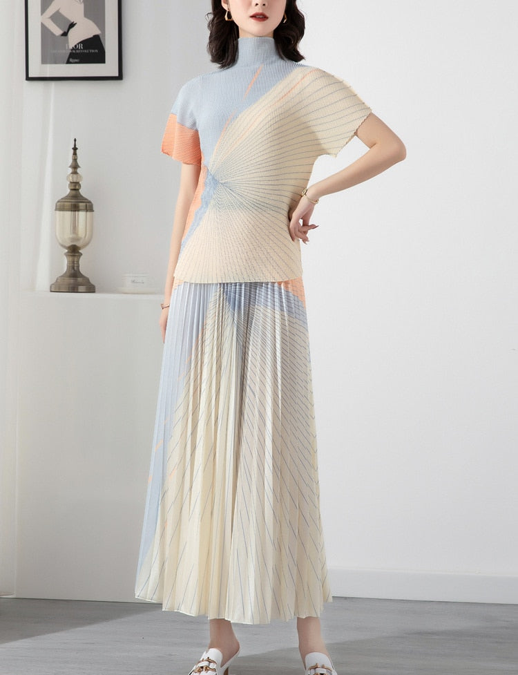 Dam Kjoluppsättning Turtleneck Rynkade Polyester 5