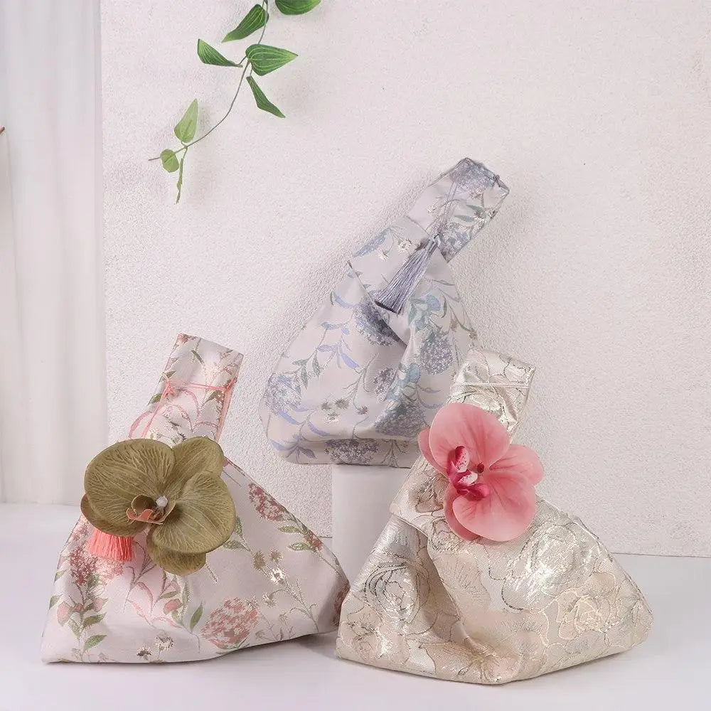 Damväska Topphandväska Silkesmat och Mjölk Bomull-5