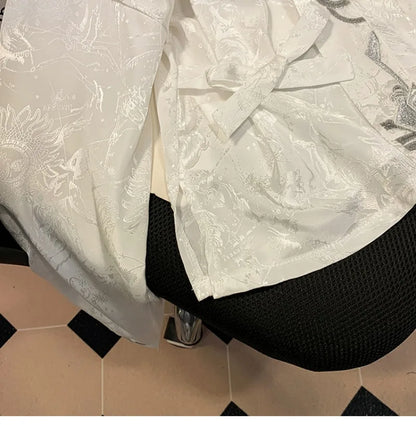 Blus Dam Blommig V-hals Lång Ärme Satin-6