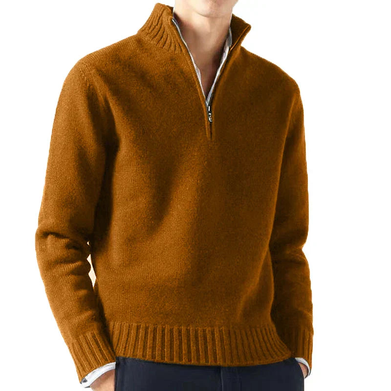 Herr Tröja Rollkrage Kvart-Zipper Akryl Modern Design-6