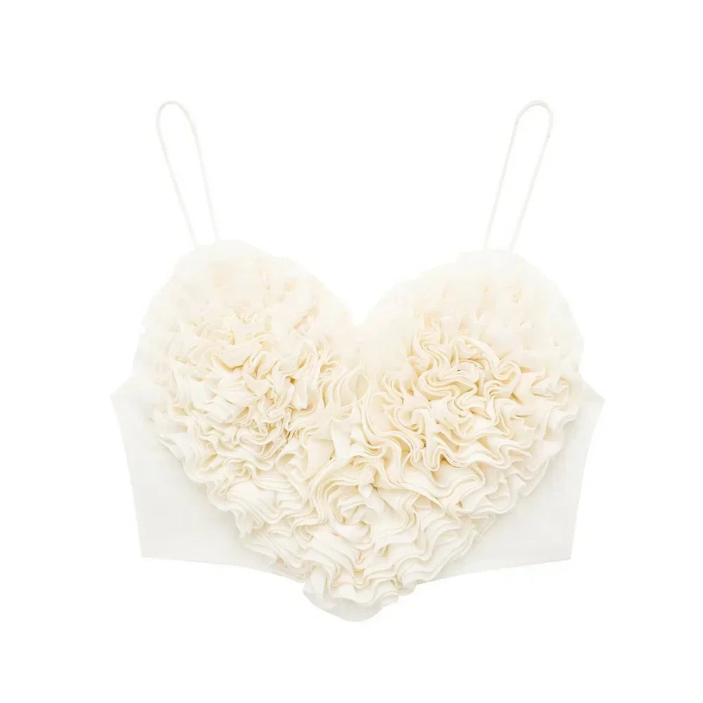 Dam Blommig Crop Top, Ärmlös och Stretchig Polyester – Slim Fit Super Kort Topp för Sommarens Festligheter 7