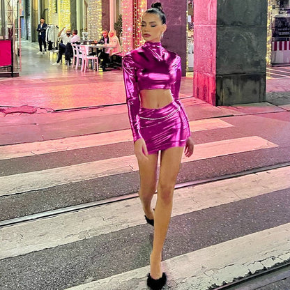 Dam Rock Set Syntetiskt Läder Lång Figurativ Passform-3