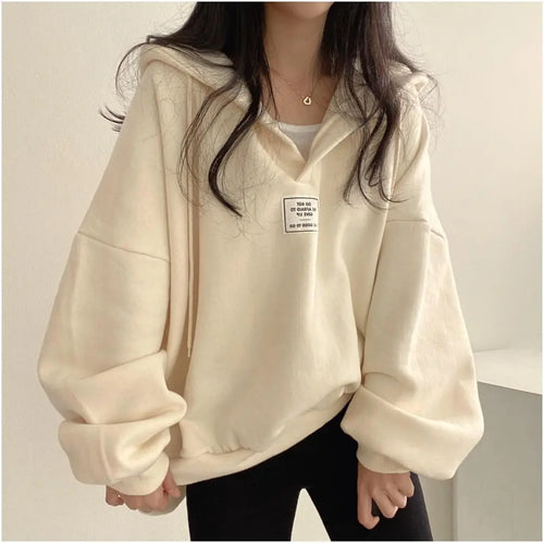 Dam Överdimensionerad Tröja Mjuk Material-1