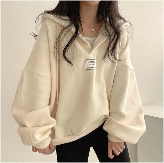 Dam Överdimensionerad Tröja Mjuk Material-1