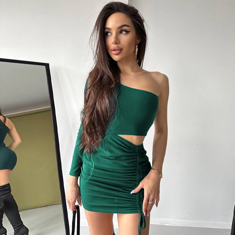 Dam Glittrig Miniklänning Trendigt Snitt Polyester Spandex-4