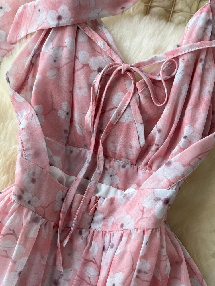 Dam Maxiklänning Asymmetrisk Chiffong med Ruffles-5