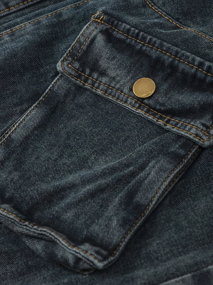 Dam Loose Jeans Trendig Regnbågsdesign Polyester och Bomull 5