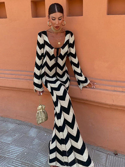 Variant image for Kvinnors Maxiklänning Elegant Ull Flödande Design-1