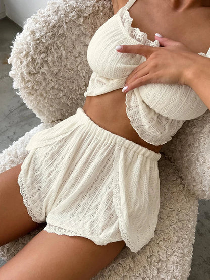 Dam Pyjamas Set Spaghetti Band Polyester Spandex Rayon-1