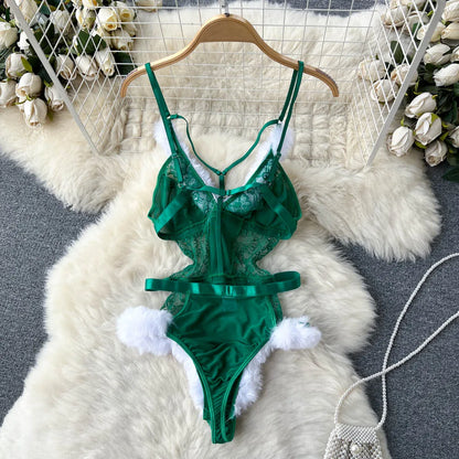 Dam Teddykjol V-ringad Monokrom Polyester med Lätt Stretch-2