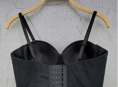 Dam Bustier med Geometriskt Mönster och Pärldekoration i Polyester och Spandex – Elegant och Bekväm för Fest och Vardag 5