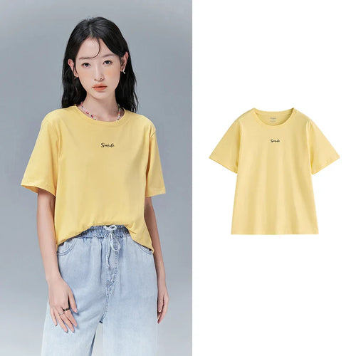 Dam T-shirt Överdimensionerad Mjuk Bomull-1