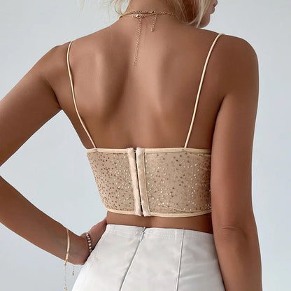 Dam Crop Top Medelstark Stretch Polyester-6