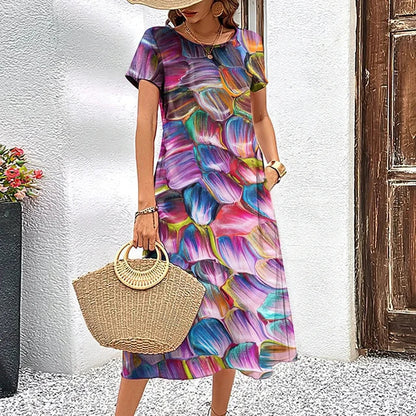 Variant image for Kvinna Lätt Klänning Originaldesign Högkvalitativt Tyg-31