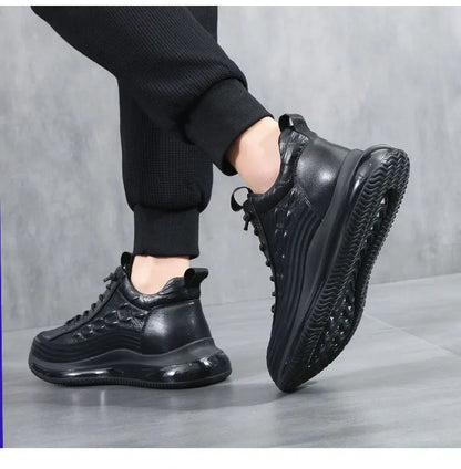Herr Sneakers 3D Krokodildesign Andningsbart PU Med Gummisula-4