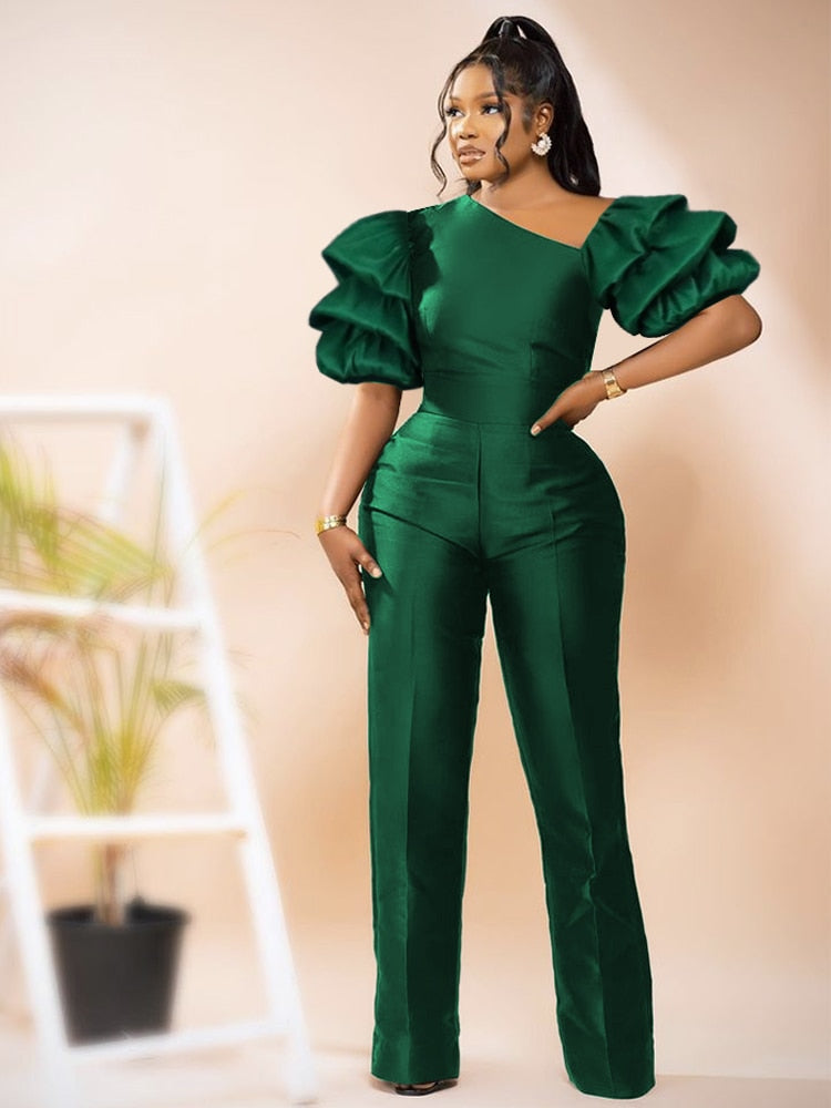 Kvinnors Jumpsuit Asymmetrisk Halsringning Spandex 1