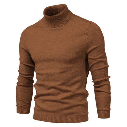 Mäns Turtleneck Tröja Figurnära Högkvalitativt Tyg-1