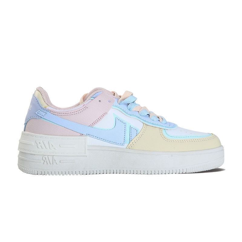 Dam Sneakers Låg Top PU-Läder Patchwork Design-5