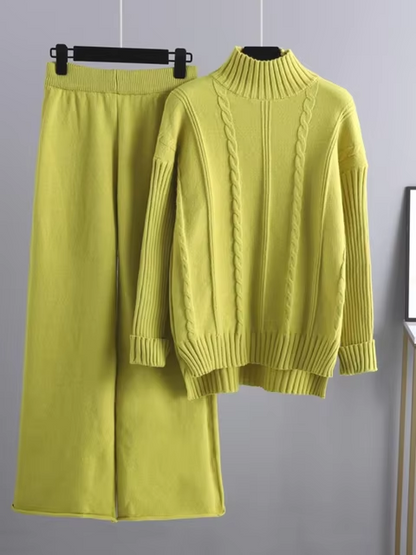 Variant image for Dam Tvådelad Uppsättning Turtleneck Stickad Mjuk Tyg-4