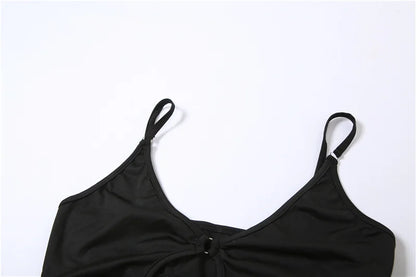 Dam Bodysuit Monokrom Stretchig Polyester Bomull-6