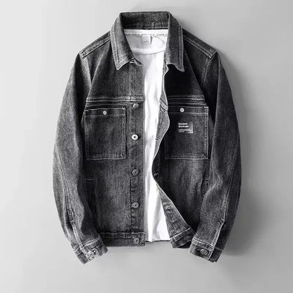 Damjacka Trendig Denim Med Knappstängning-5