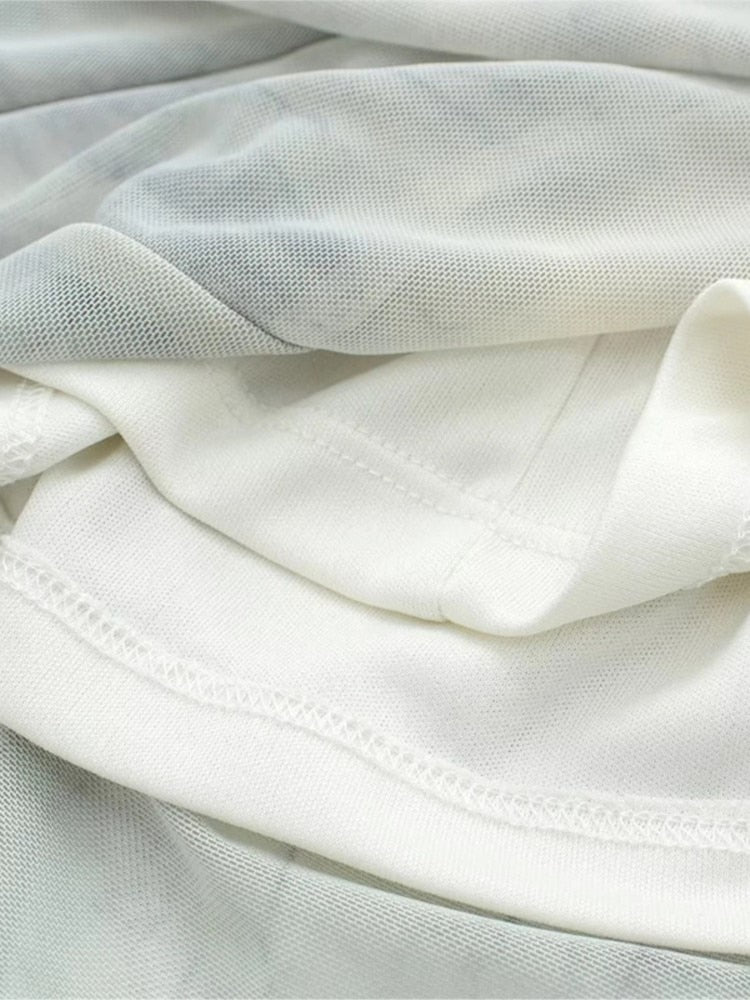 Dam Midiklänning Asymmetrisk Tulle Elegant Stil-2