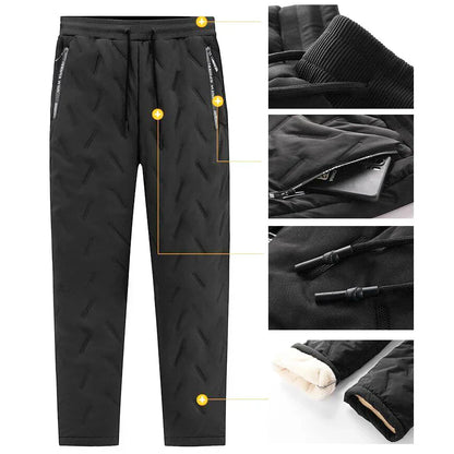 Vinter Herrbyxor Fleecefodrade Vindtäta i Avslappnad Passform – 100% Polyester 2