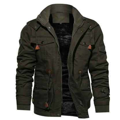 Herrjacka Vinter Militärstil i Robust Polyester-6