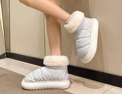 Fodrade Vinterstövlar Dam, Vattentåliga Plyschdesign för Kalla Dagar – Bekväm och Elegant Vinterfotwear 2