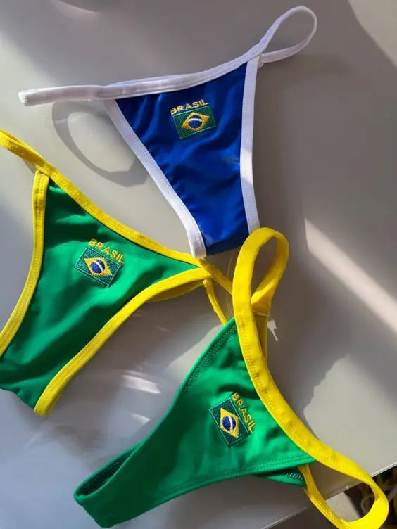 Dam Tvådelad Bikini Låg Skärning Polyester 3