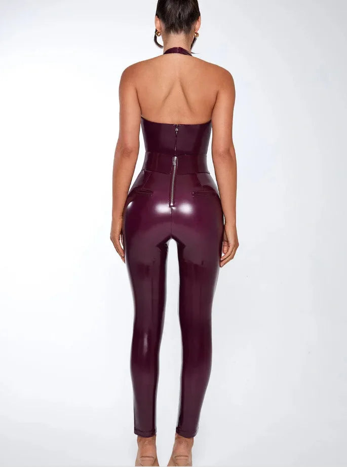 Dam Jumpsuit Monokrom Polyester med Standard Slangtjocklek – Elegant Passform för Vardag och Fest 5