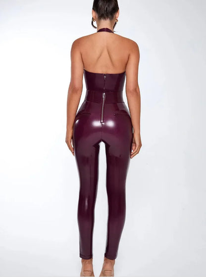 Dam Jumpsuit Monokrom Polyester med Standard Slangtjocklek – Elegant Passform för Vardag och Fest 5