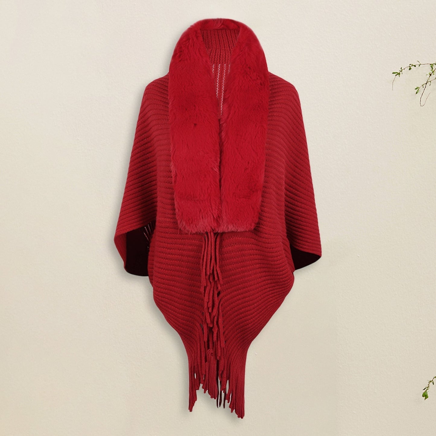 Lång Kofta Dam Ribbad Design Polyester-3