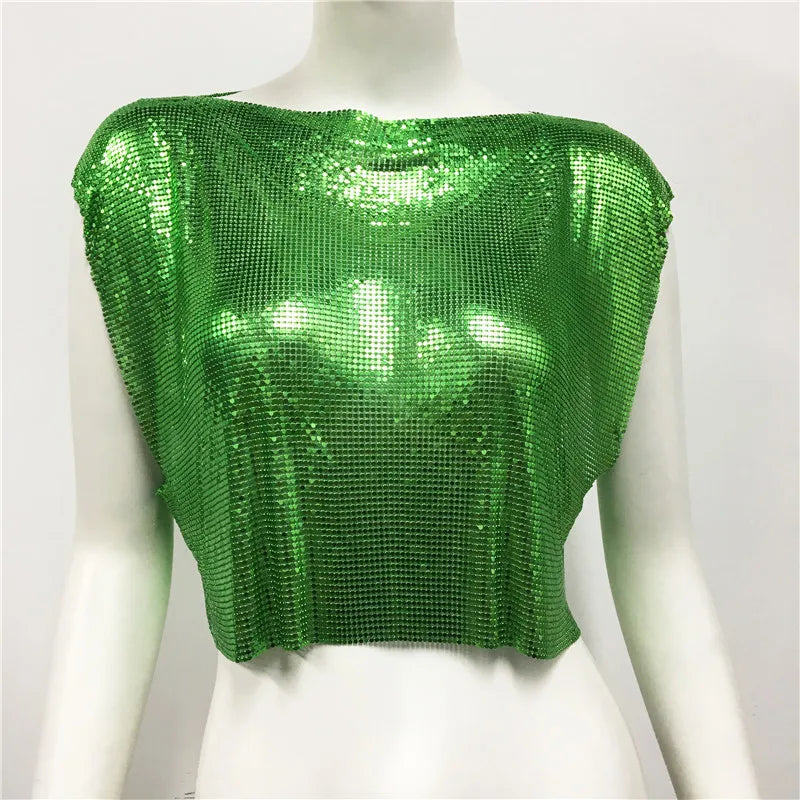 Variant image for Dam Crop Top Monokrom Polyester Paljettdekoration-52