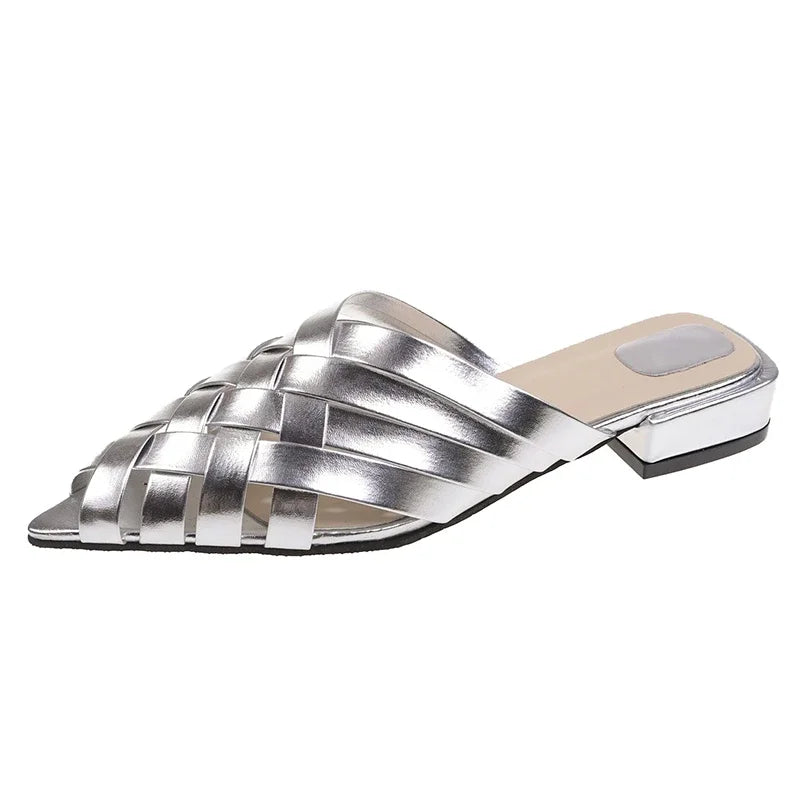 Variant image for Dam Mules Låg Fyrkantig Sandal PU-material-13