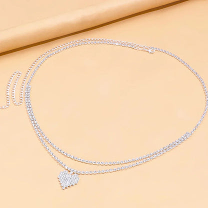 Kvinnor Belly Chain Geometrisk Design Koppar Rhinestone-3