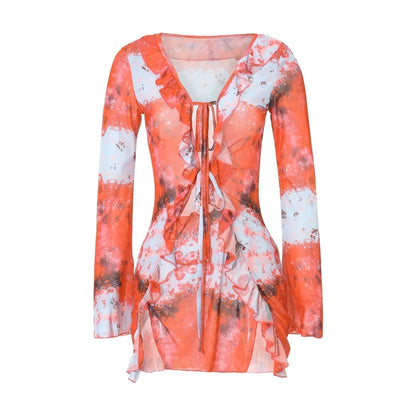 Variant image for Kvinnors Mini Klänning Långärmad Elegant Högkvalitativt Material-13