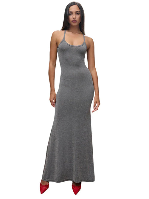 Maxiklänning Dam Ärmlös Polyester Ankellång Casual 1
