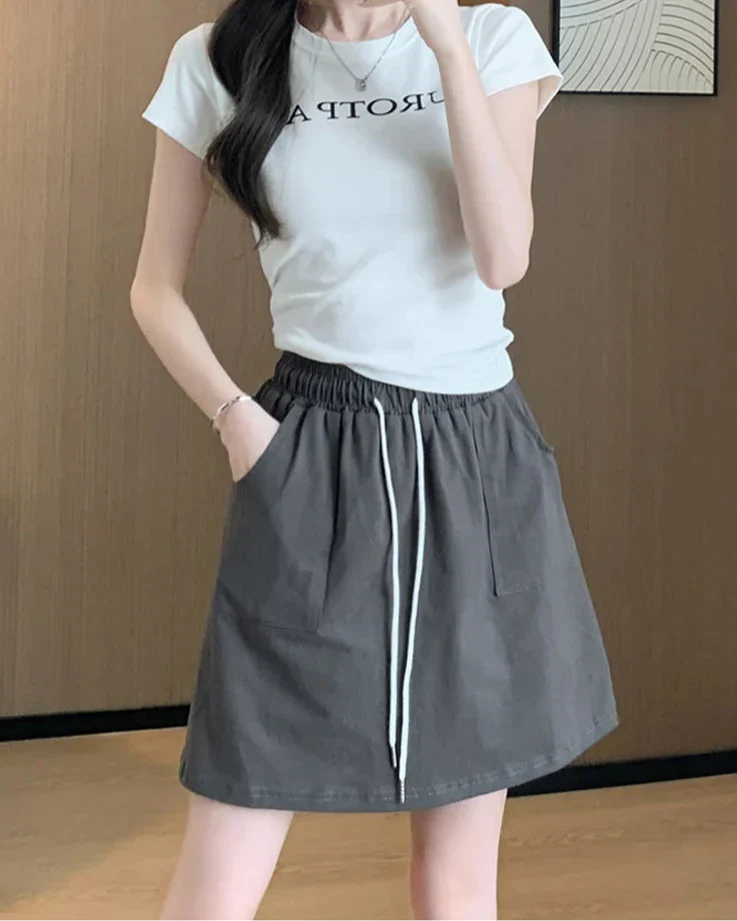 Kvinna Mini Kjol Gravitation Design Polyester-3