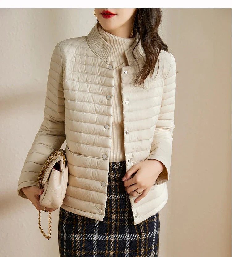 Variant image for Kvinnors Lång Kappa Stativkrage Glansigt Material-1