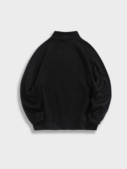 Herr Sweatshirt Halv Dragkedja Modern Passform Mjukt Material-2