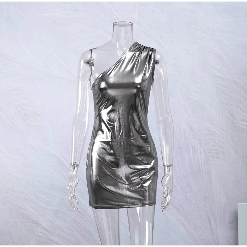 Asymmetrisk Mini Klänning för Kvinnor i Syntetfiber – Lätt Stretch, Smal Silhuett, Perfekt för Kvällsevenemang 11