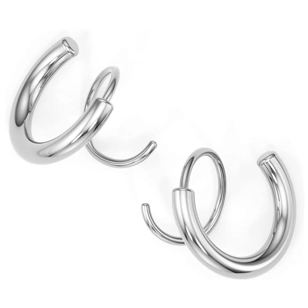 Kvinnors Spiralrörspluggar Örhängen Silver Elegant Metall 5