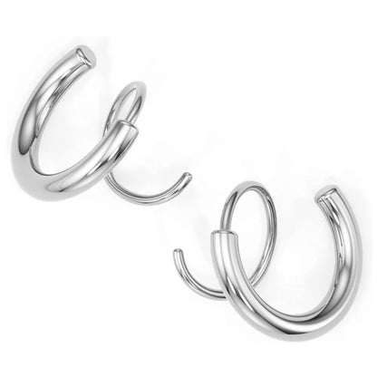 Kvinnors Spiralrörspluggar Örhängen Silver Elegant Metall 5