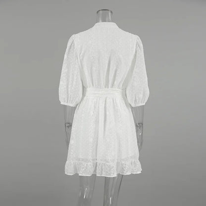 Kvinnors Miniklänning A-linje Utsvängda Ärmar Polyester 6