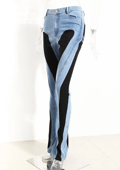 Dam Jeans Hög Midja Stretch Bomull-6