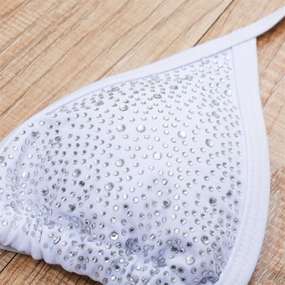 Damernas Tvådelade Bikini Monokrom Polyester med Push Up Kuddar-5